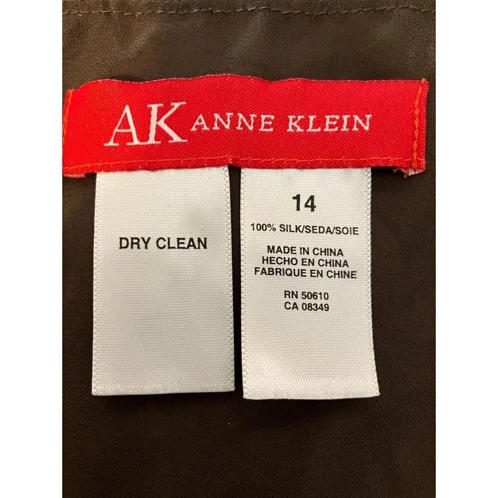 Y2K Anne Klein Maxi Skirt 14 Romantic Flouncy Bloomcore Asymmetric 100% Silk - Picture 5 of 5